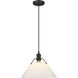 Orwell 1 Light 14 inch Matte Black Pendant Ceiling Light in Opal Glass